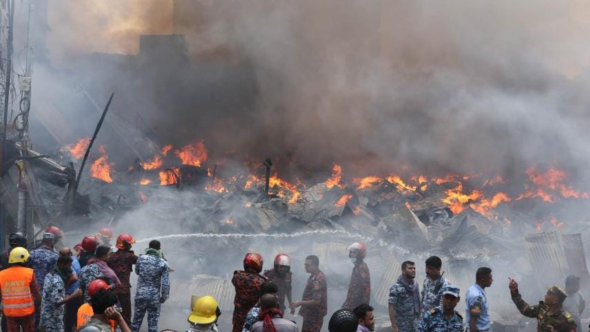 Bangabazar Fire: Fire blazing well into seventh hour