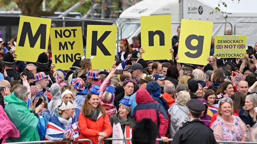 Protests during coronation of Prince Charles