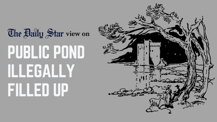 public pond illegally filled up