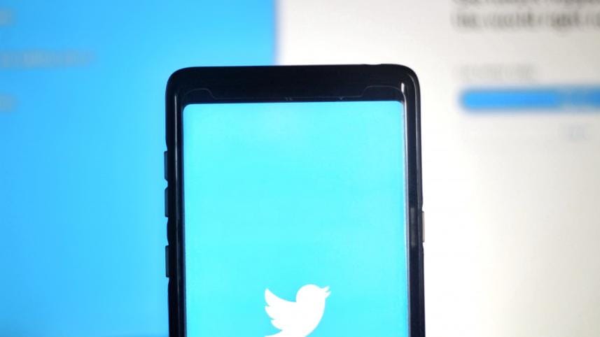 Twitter logo on phone