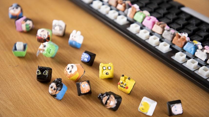 Custom made keycaps. 