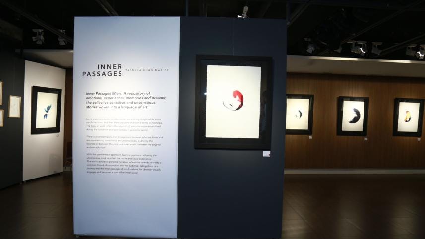 Ink, charcoal, and watercolours: Inner Passages by Tasmina Khan Majles