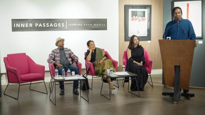 Ink, charcoal, and watercolours: Inner Passages by Tasmina Khan Majles