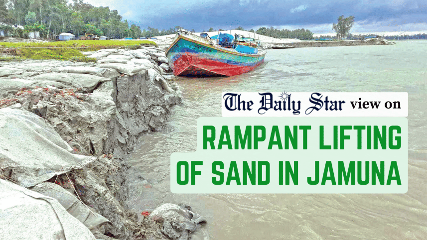 rampant lifting of sand in jamuna river