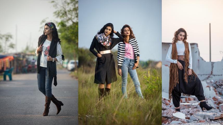 Winter cardigans and dresses