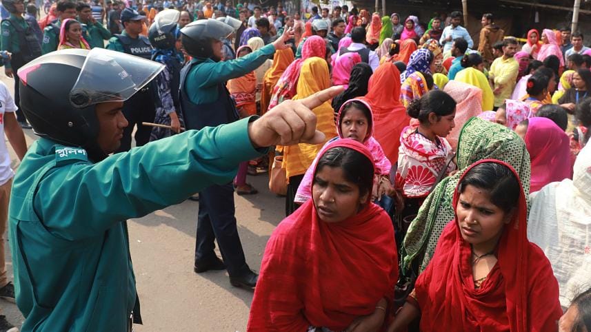 Bangladesh RMG minimum wage protest 2023