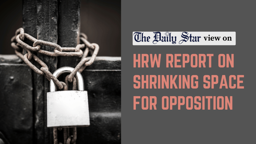 HRW report on shrinking space for opposition in bangladesh