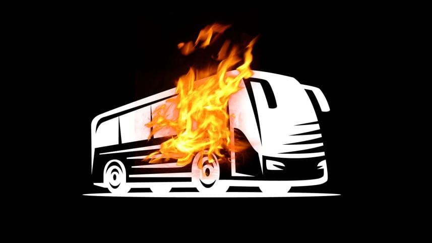 bus torched  