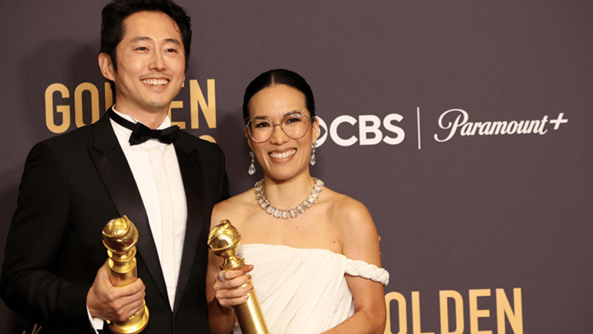Ali Wong and Steven Yeun at Golden Globes Awards 2024.png