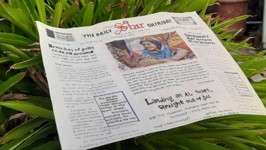 14-Year-Old Honors Daily Star Newspaper with Calligraphy