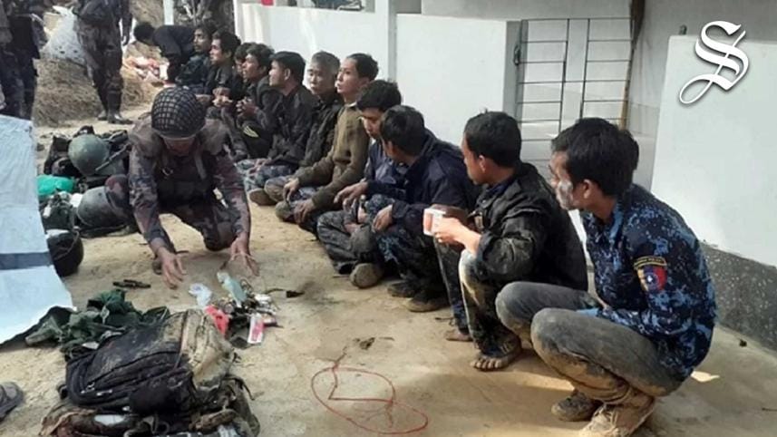 Myanmar border police members in Bangladesh
