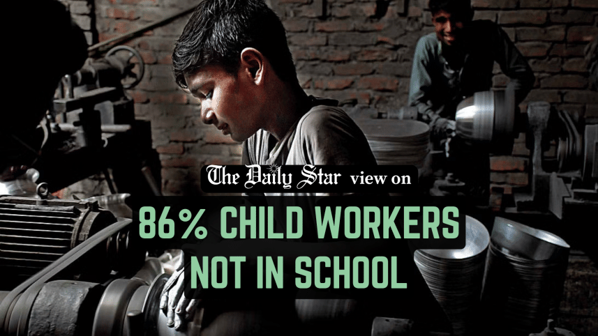 86% of child workers not in school