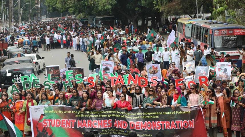 Student protests against Israels offensive in Gaza