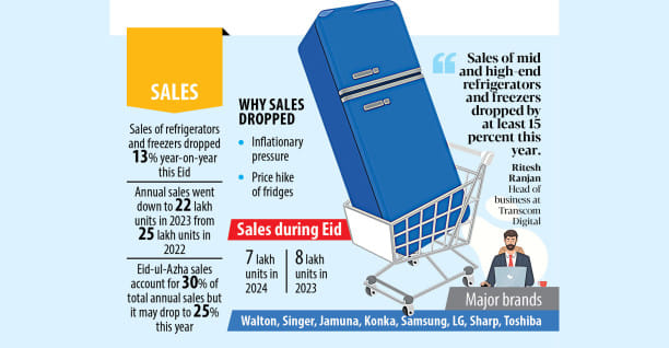Reasons for decreased refrigerator sales before Eid