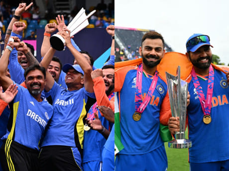 Rahul Dravid, Virat Kohli and Rohit Sharma.jpg