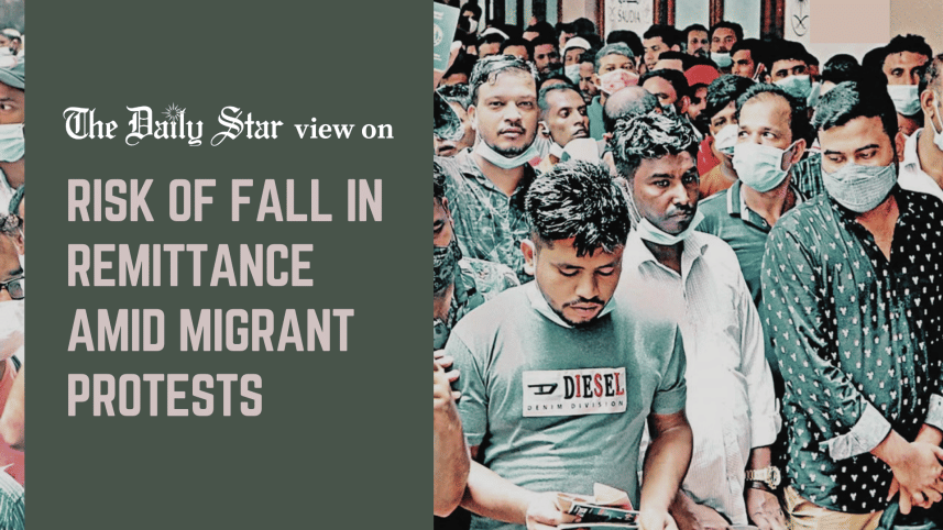 risks of fall in remittance earnings amid Bangladeshi migrant protests