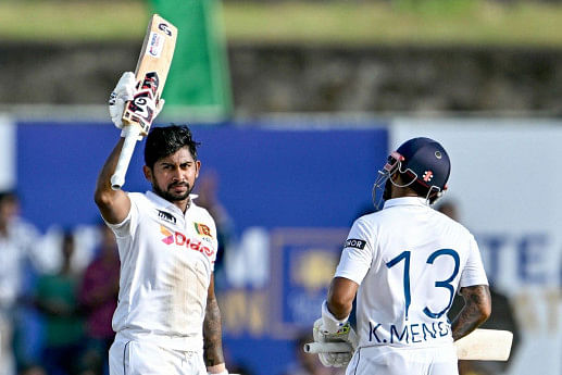 Kamindu hundred steers Sri Lanka to 302-7