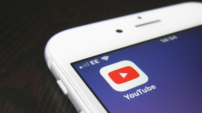 YouTube app logo on phone