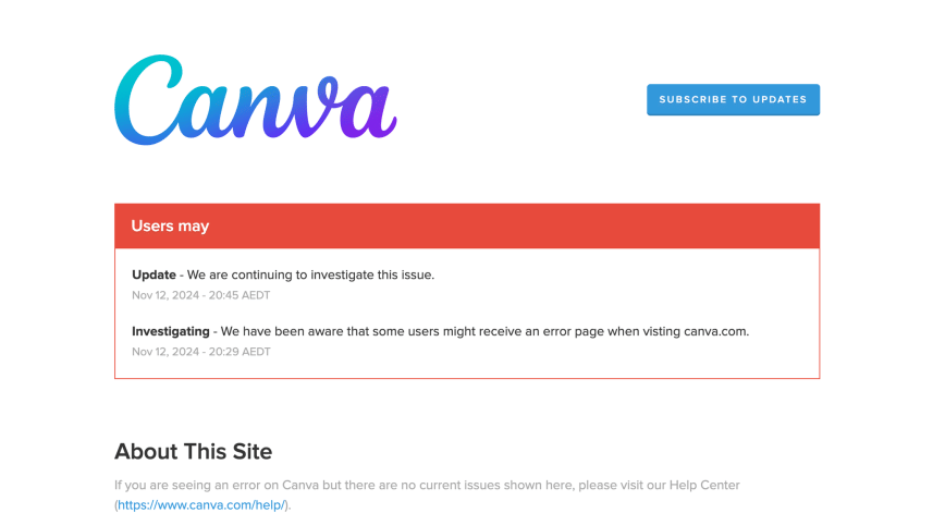 Canva user issue