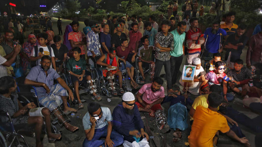 July-August mass uprising protest wounded protesters demand support