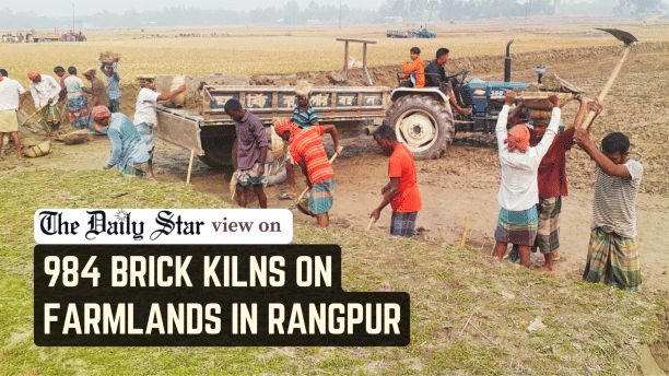984 brick kilns on farmlands in rangpur