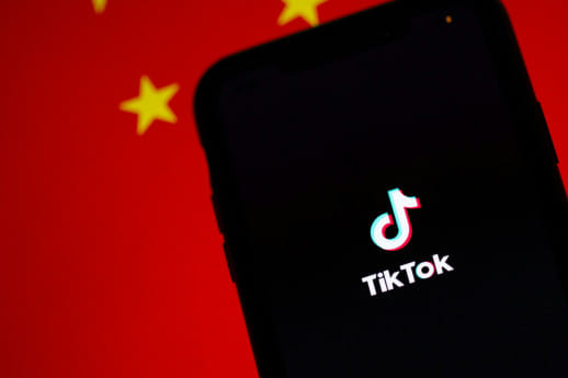 TikTok over Chinese flag