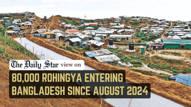 80,000 rohingya entering Bangladesh since August 2024
