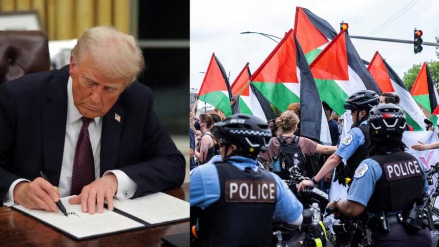 Trump orders crackdown on pro-Palestinian protesters
