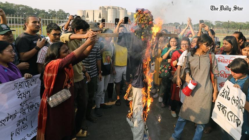 Protest demanding home adviser's resignation