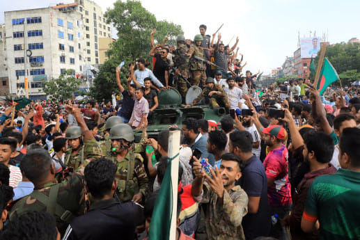 Military with general public