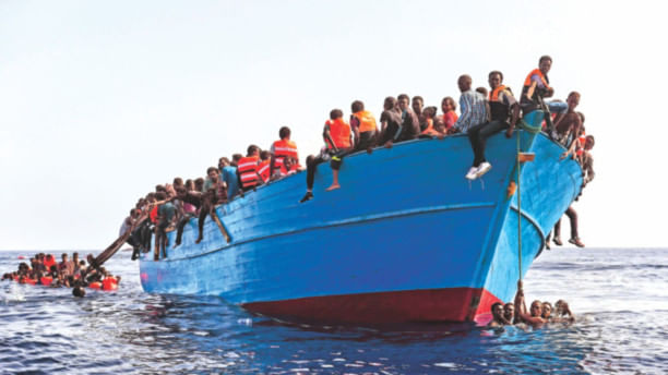 Bangladeshi migrants traveling to Italy by sea