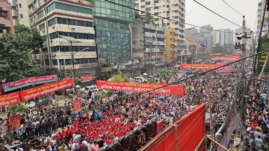 BNP activists gather at Nayapaltan to join Labour Day rally
