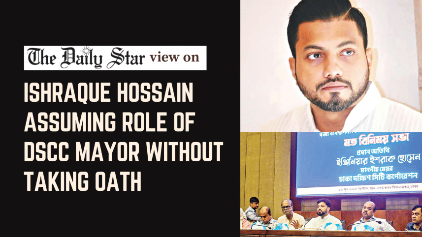 Ishraque Hossain  assuming role of dscc mayor without taking oath