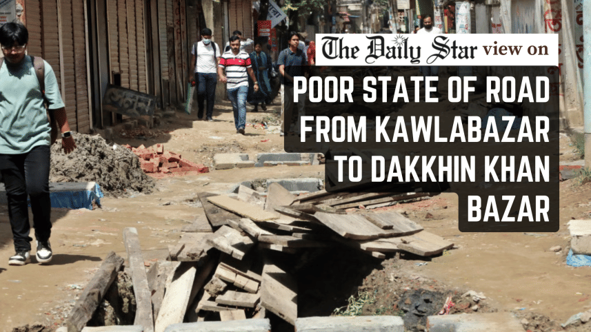 poor state of road from kawlabazar to dakkhin khan bazar