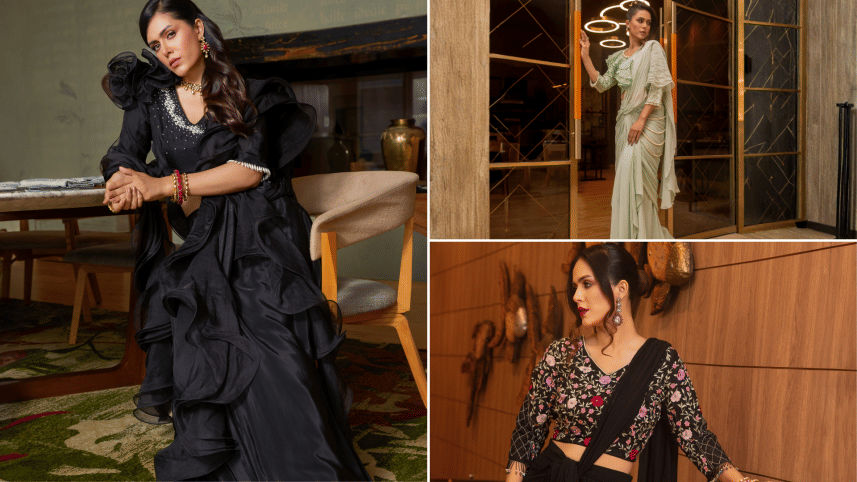Elevate your winter wardrobe with chic neo-saree glamour