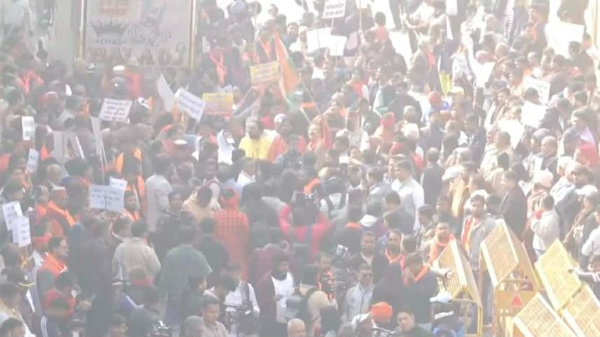 protests outside Bangladesh missions in India