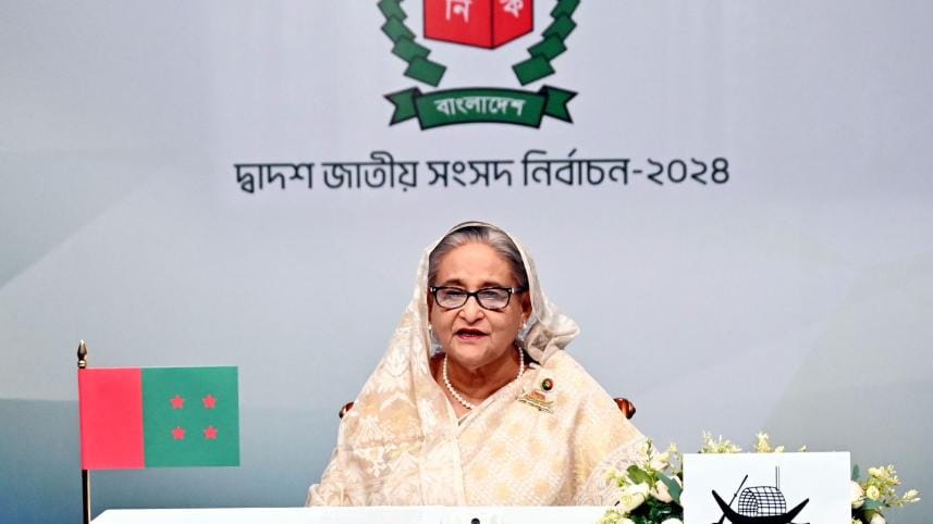 Sheikh hasina ask people to vote Awami League
