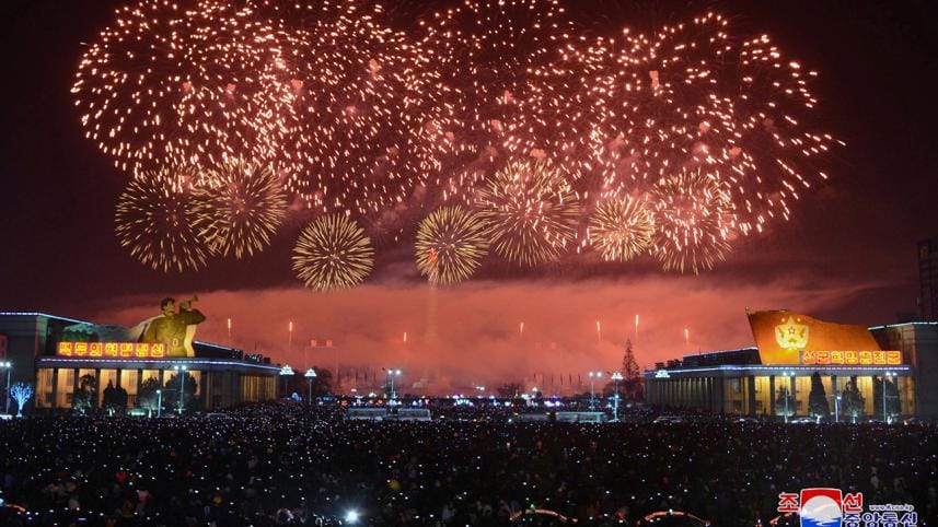 Welcoming Moments of Happy New Year 2018 in North Korea