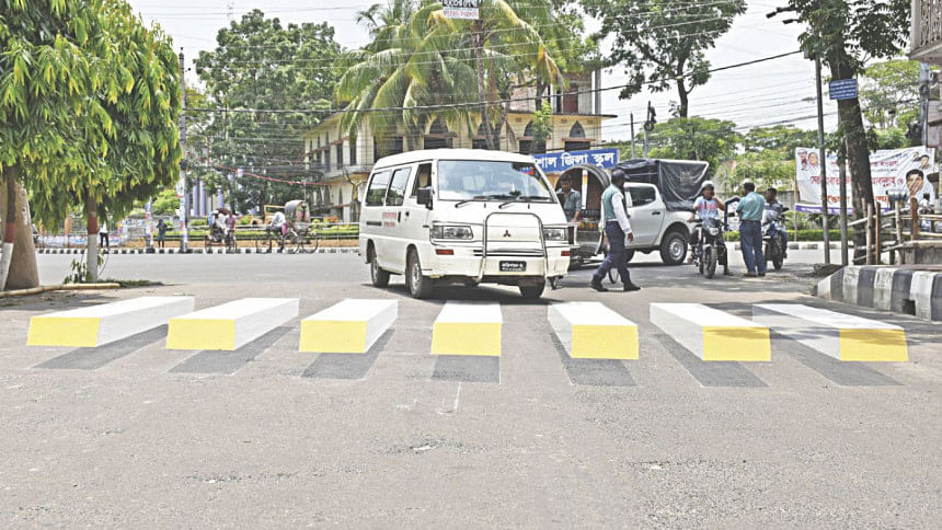 3D zebra crossings in Barishal 3D zebra crossings in Barishal