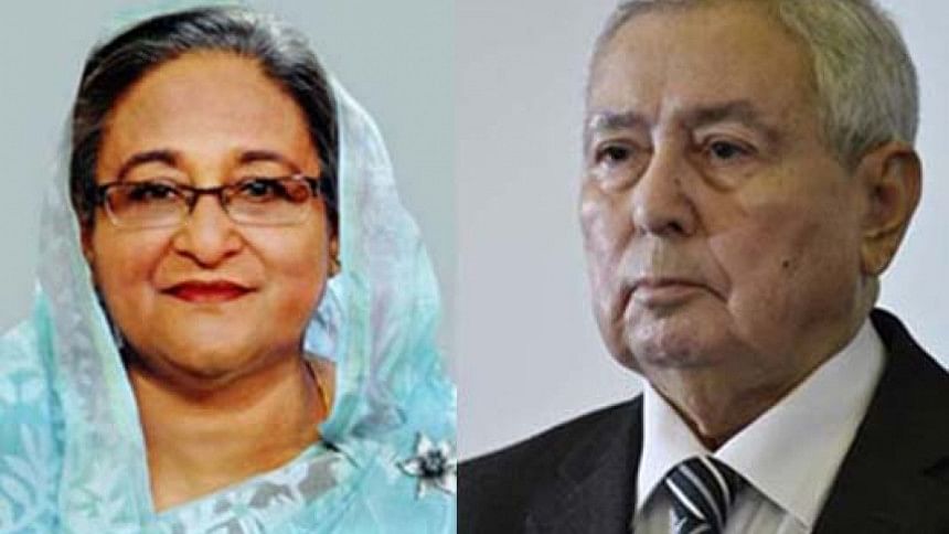 Algerian Acting President Abdelkader Bensalah and Prime Minister Sheikh Hasina Algerian Acting President Abdelkader Bensalah and Prime Minister Sheikh Hasina