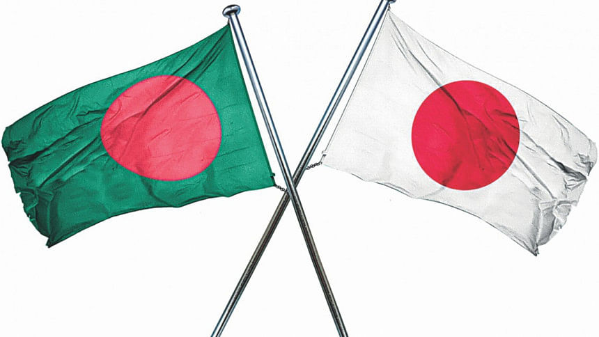 Bangladesh-Japan flag Bangladesh-Japan flag