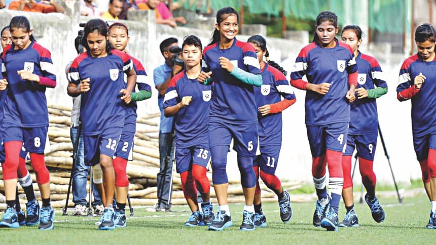 Bangladesh under-16 girl in training Bangladesh under-16 girls, AFC Championship