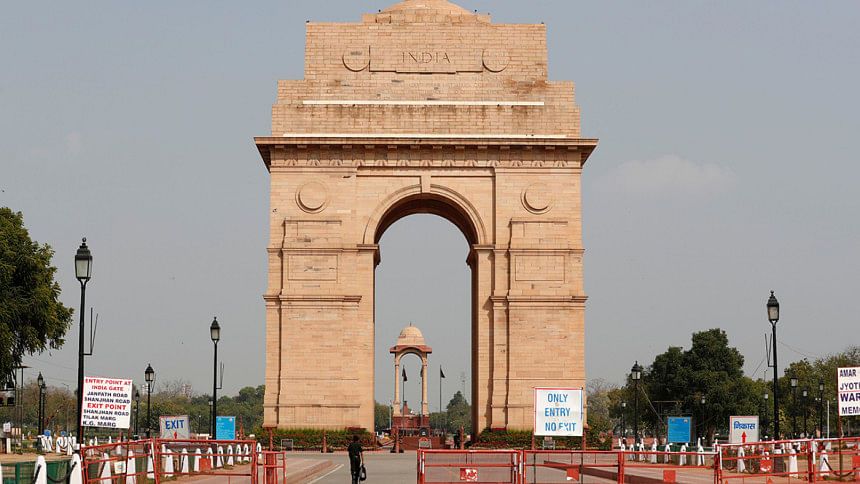 A view shows the India Gate war memorial A view shows the India Gate war memorial