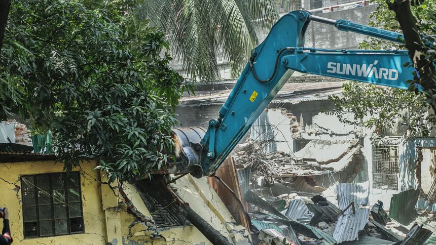 illegal structures demolished in Dhaka illegal structures demolished in Dhaka