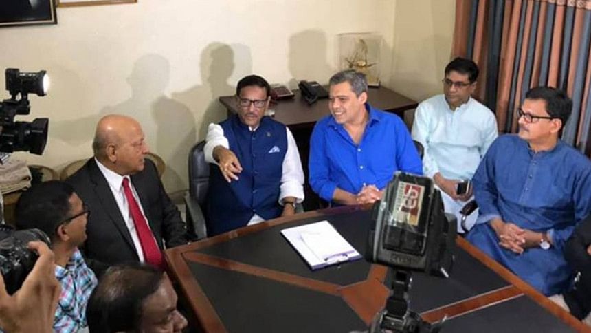 Juktofront leaders sat with ruling Awami League leaders to discuss about national election Juktofront leaders sat with ruling Awami League leaders to discuss about national election