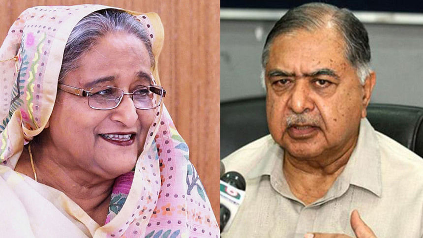 Prime Minister Sheikh Hasina and Gono Forum President Dr Kamal Hossain Prime Minister Sheikh Hasina and Gono Forum President Dr Kamal Hossain