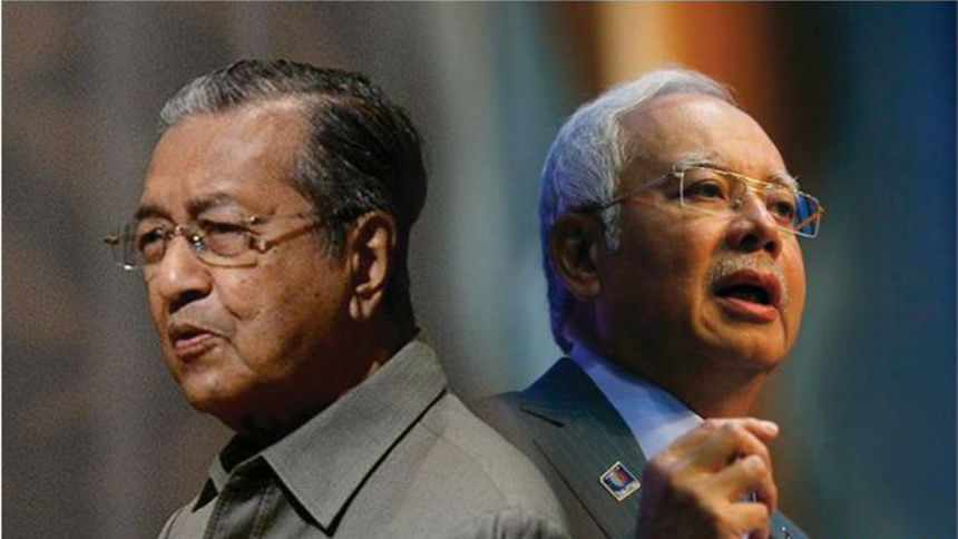 Mahathir Mohamad and Najib Razak.