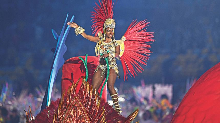 Multi-colour curtain falls on Rio samba dance, Multi-colour curtain falls on Rio, colourful closing ceremony