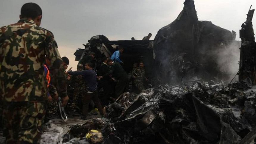 US-Bangla Airlines crashed at Tribhuvan International Airport on March 12 US-Bangla Airlines crashed at Tribhuvan International Airport on March 12