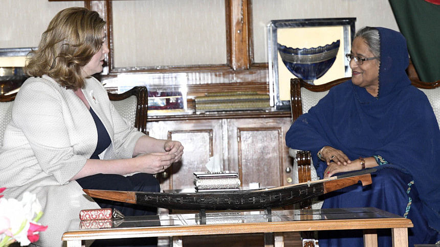 Penny Mordaunt and Prime Minister Sheikh Hasina Penny Mordaunt-Prime Minister Sheikh Hasina